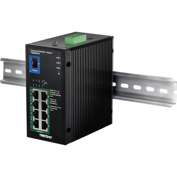 TRENDnet TI-BG5091B Industrieller DIN-Rail Switch 9-Port 2.5G PoE++ mit 10G SFP+ (TI-BG5091B) (TI-BG5091B)