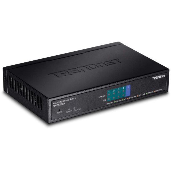 TRENDnet Switch  5-Port Gibit EdgeSmart PoE+ (31W) (TPE-TG50ES)