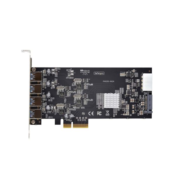 StarTech.com 4-Port USB PCIe Kaart, USB 3.2 5Gbps, PCI Express Uitbreidingskaart met 4x Onafhankelijke USB Controllers, 4x USB-A Poorten, Windows/macOS/Linux (P5Q4A-USB-CARD)