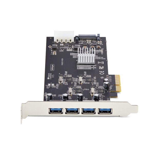 StarTech.com 4-Port USB PCIe Kaart, USB 3.2 5Gbps, PCI Express Uitbreidingskaart met 4x Onafhankelijke USB Controllers, 4x USB-A Poorten, Windows/macOS/Linux (P5Q4A-USB-CARD)