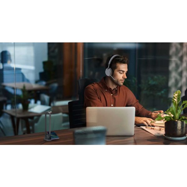 Yealink BH72 Teams + BHC76 Headset Draadloos Hoofdband Kantoor/callcenter USB Type-C Bluetooth Oplaadhouder Licht Grijs (1208612)