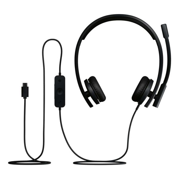 Logitech H570e Headset Bedraad Hoofdband Kantoor/callcenter USB Type-C Zwart (981-001431)