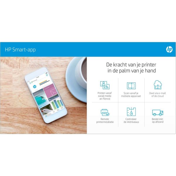 HP DeskJet 3760 All-in-One printer, Kleur, Printer voor Home, Afdrukken, kopiëren, scannen, draadloos, Draadloos; Geschikt voor Instant Ink; Printen vanaf een telefoon of tablet; Scannen naar pdf (T8X19B#629)