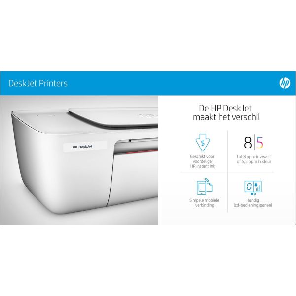 HP DeskJet 3760 All-in-One printer, Kleur, Printer voor Home, Afdrukken, kopiëren, scannen, draadloos, Draadloos; Geschikt voor Instant Ink; Printen vanaf een telefoon of tablet; Scannen naar pdf (T8X19B#629)