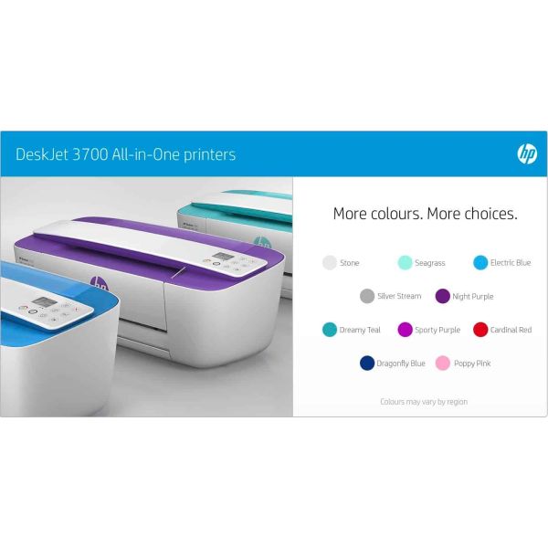 HP DeskJet 3760 All-in-One printer, Kleur, Printer voor Home, Afdrukken, kopiëren, scannen, draadloos, Draadloos; Geschikt voor Instant Ink; Printen vanaf een telefoon of tablet; Scannen naar pdf (T8X19B#629)