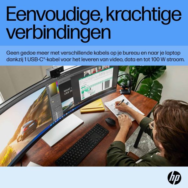 HP E45c G5 computer monitor 113 cm (44.5") 5120 x 1440 Pixels DQHD LCD Zwart, Zilver (6N4C1E9#ABB) 2/5