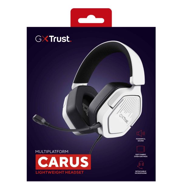 Trust GXT492W Carus Headset Bedraad Hoofdband Gamen Wit (25448)