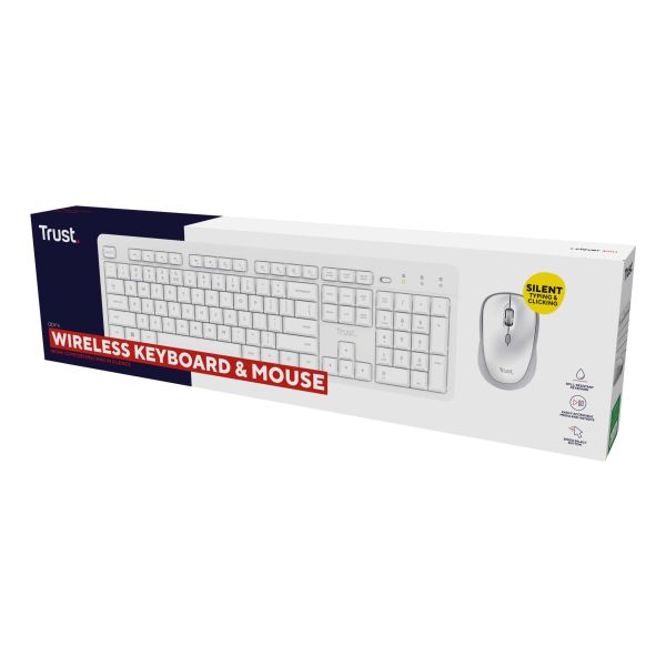 Trust Ody II toetsenbord Inclusief muis Thuis/Werk RF Draadloos Duits Wit (25468)