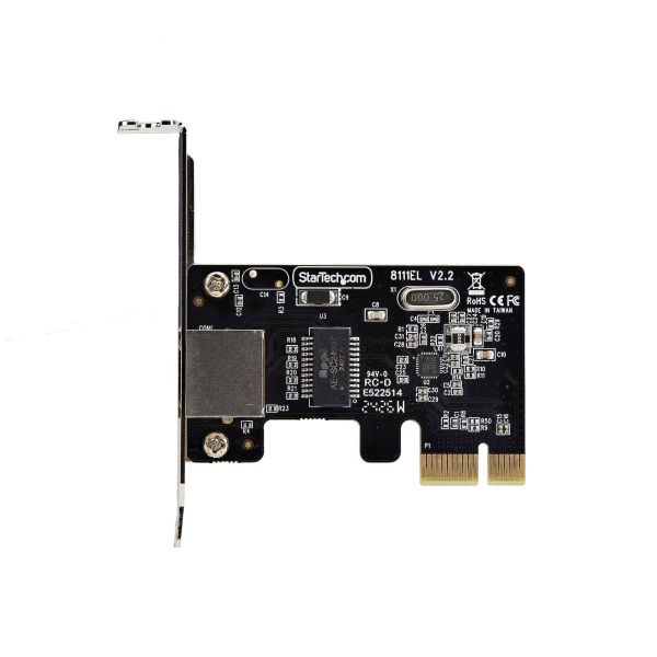 StarTech.com 1-Port Gigabit PCIe Ethernet Adapter Kaart, Low-Profile Netwerkkaart, 10/100/1000Mbps PCI Express NIC, Realtek RTL8111H, Windows en Linux, TAA (ST1000SPEX2LT)