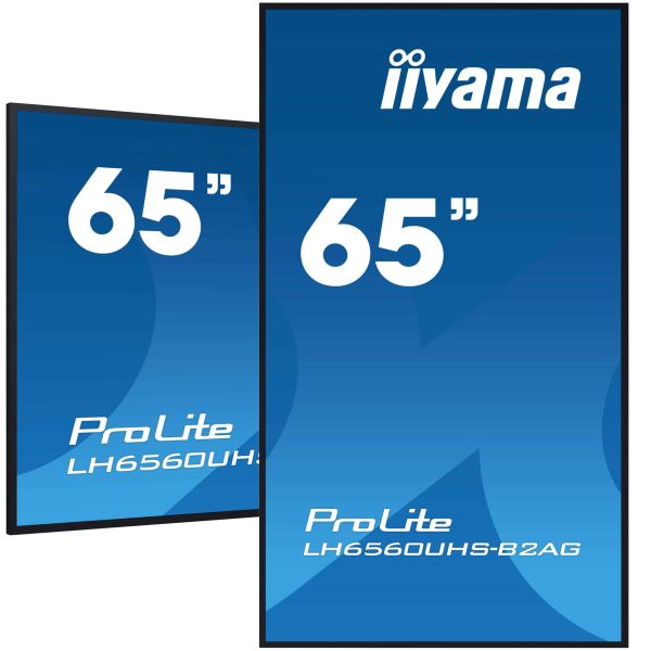 iiyama LH6560UHS-B2AG beeldkrant Digitaal A-kaart 165,1 cm (65") LED Wifi 500 cd/m² 4K Ultra HD Zwart Type processor Android 11 24/7 (LH6560UHS-B2AG)
