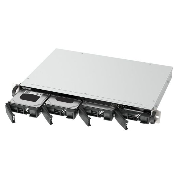 QNAP TS-433eU NAS Rack (1U) Cortex-A Cortex-A55 4 GB 0 TB QNAP Turbo System Zwart (TS-433EU)