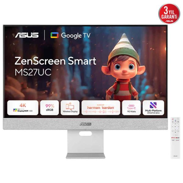 ASUS ZenScreen Smart Monitor MS27UC computer monitor 68,6 cm (27") 3840 x 2160 Pixels 4K Ultra HD LCD Grijs (90LM0A3H-B01O70)