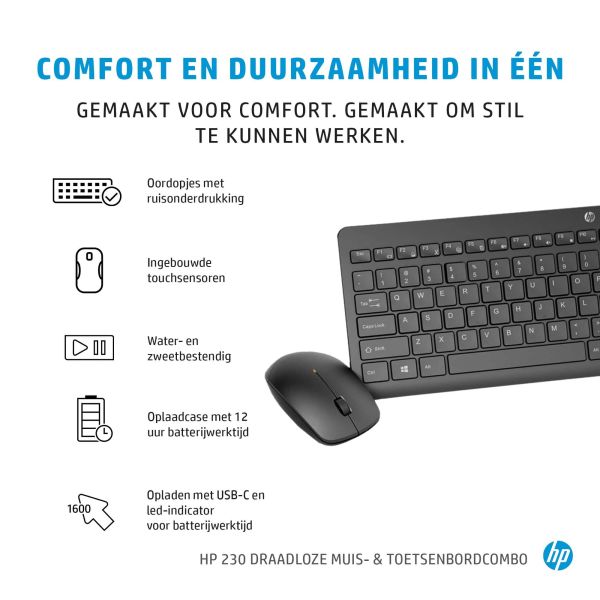 HP 230 draadloze muis- en toetsenbordcombo (18H24AA)