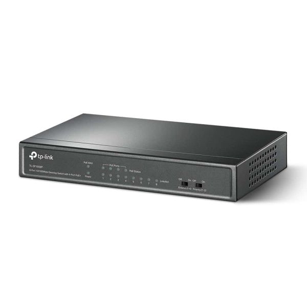 TP-Link TL-SF1008P Unmanaged Fast Ethernet (10/100) Power over Ethernet (PoE) Zwart (TL-SF1008P V5)