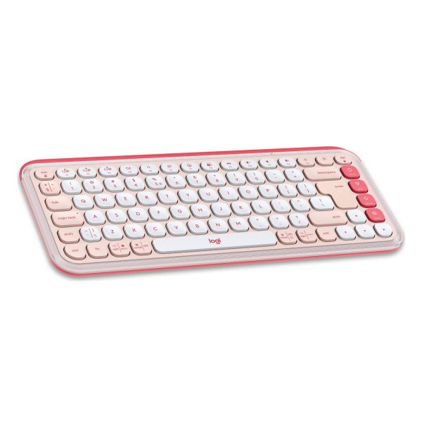 Logitech POP Icon Keys toetsenbord Universeel Bluetooth QWERTY US International Roze, Wit (920-013073)