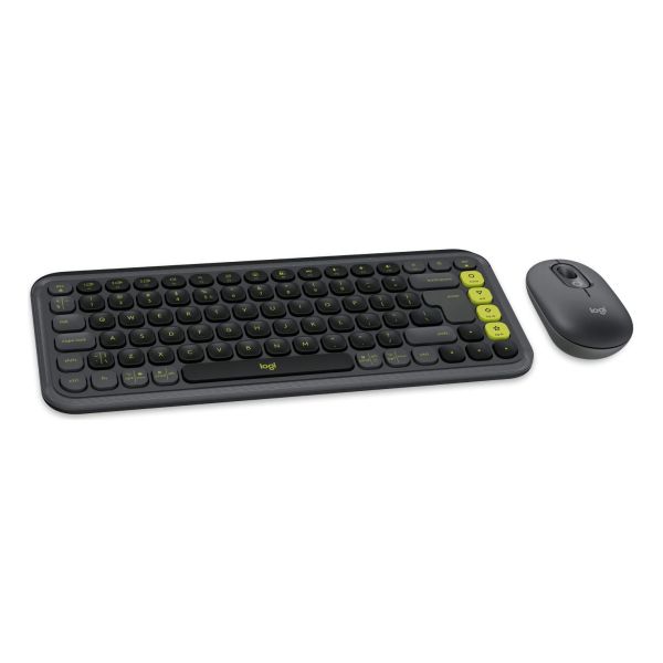 Logitech POP Icon Combo toetsenbord Inclusief muis Universeel Bluetooth QWERTY US International Graniet, Groen (920-013140)