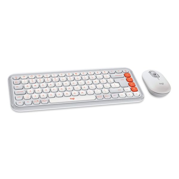 Logitech POP Icon Combo toetsenbord Inclusief muis Universeel Bluetooth QWERTY US International Oranje, Wit (920-013141)