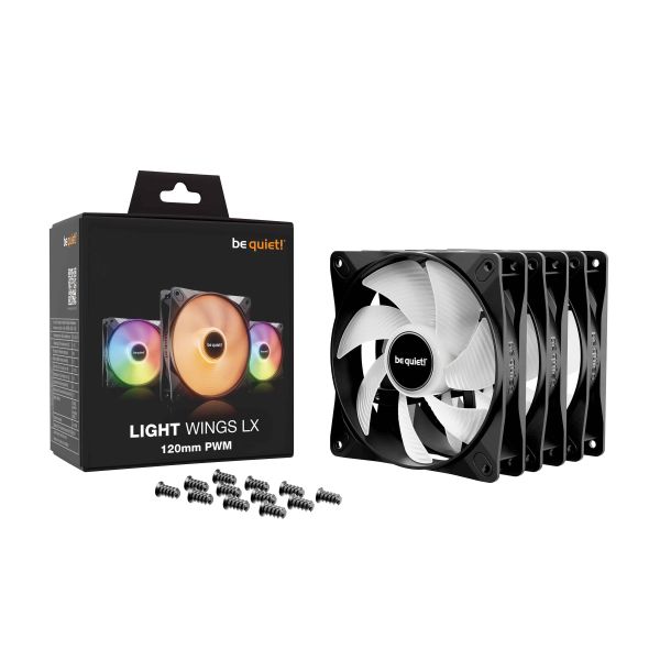 be quiet! LIGHT WINGS LX 120mm PWM 3-Pack Black Computer behuizing Ventilator 12 cm Zwart 3 stuk(s) (BL121)