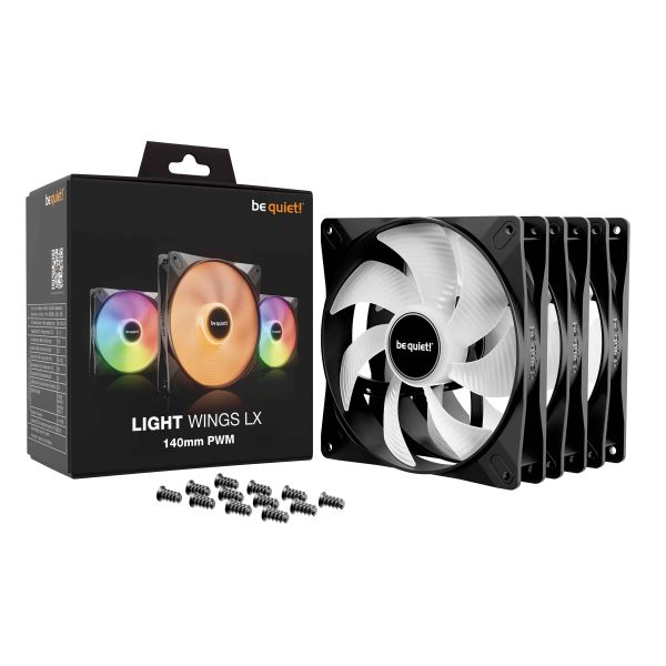 be quiet! LIGHT WINGS LX 140mm PWM 3-Pack Black Computer behuizing Ventilator 14 cm Zwart 3 stuk(s) (BL127)