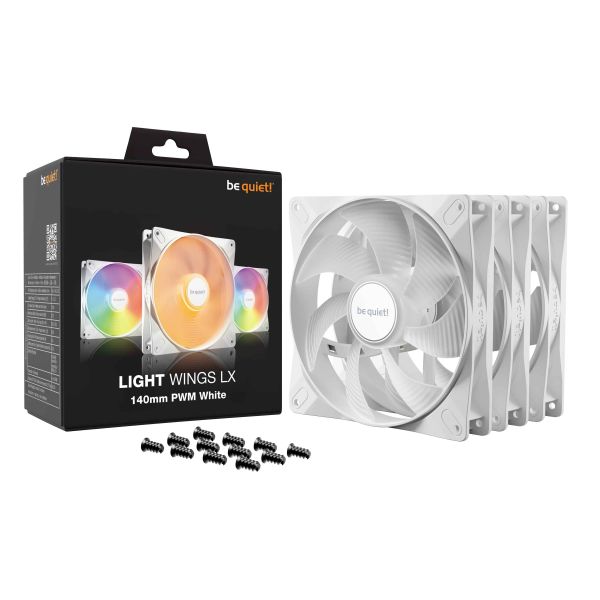 be quiet! LIGHT WINGS LX 140mm PWM 3-Pack White Computer behuizing Ventilator 14 cm Wit 3 stuk(s) (BL128)