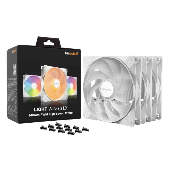 be quiet! LIGHT WINGS LX 140mm PWM High Speed 3-Pack White Computer behuizing Ventilator 14 cm Wit 3 stuk(s) (BL131)