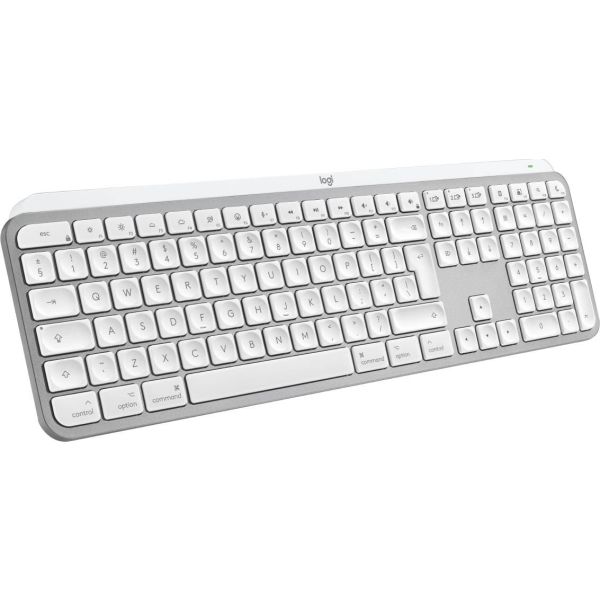 Logitech MX Keys S for Mac toetsenbord Kantoor RF-draadloos + Bluetooth QWERTY US International Aluminium, Wit (920-011638)