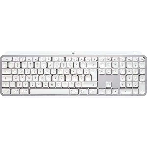Logitech MX Keys S for Mac toetsenbord Kantoor RF-draadloos + Bluetooth QWERTY US International Aluminium, Wit (920-011638) Logitech MX Keys S for Mac toetsenbord Kantoor RF-draadloos + Bluetooth QWERTY US International Aluminium, Wit (920-011638)