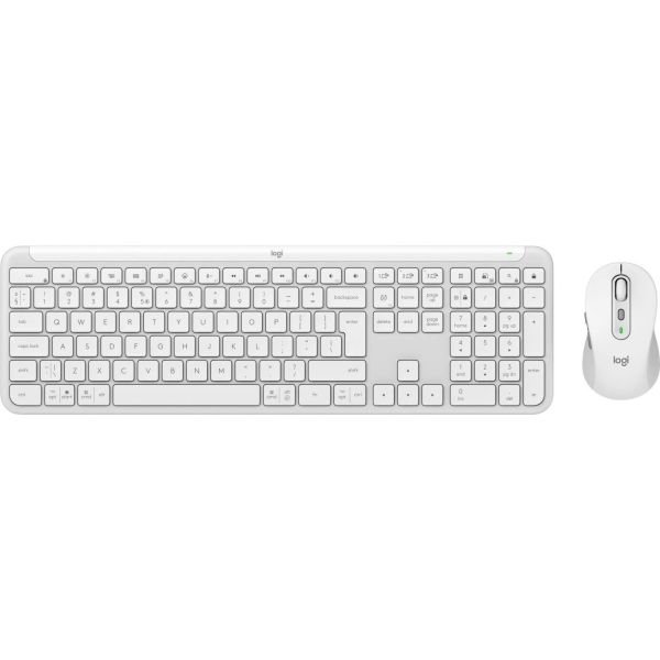 Logitech MK950 Signature Slim toetsenbord Inclusief muis Kantoor RF-draadloos + Bluetooth QWERTY US International Wit (920-012491)