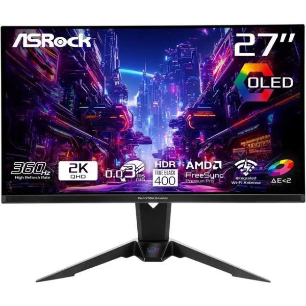 ASRock Phantom Gaming 27" 2K 360Hz OLED Monitor (90LXA0F0-A0E1A0V)
