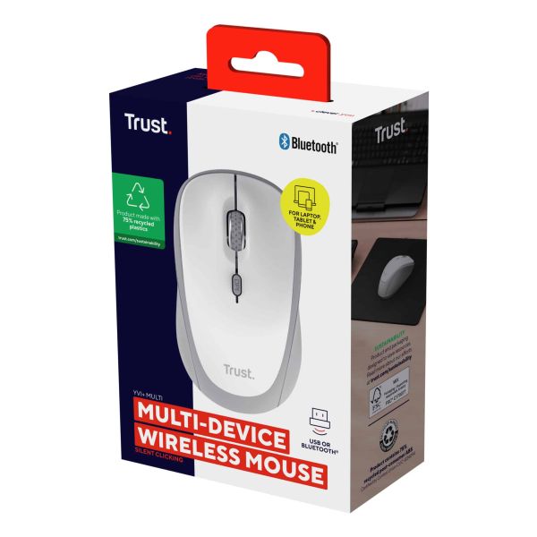 Trust Yvi+ muis Universeel Ambidextrous RF-draadloos + Bluetooth Optisch 1600 DPI (25454)