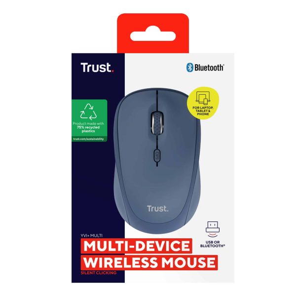 Trust Yvi+ muis Universeel Ambidextrous RF-draadloos + Bluetooth Optisch 1600 DPI (25455) Trust Yvi+ muis Universeel Ambidextrous RF-draadloos + Bluetooth Optisch 1600 DPI (25455)