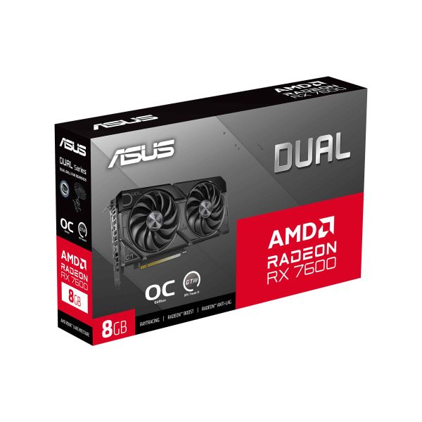 ASUS Dual -RX7600-O8G-EVO AMD Radeon RX 7600 8 GB GDDR6 (90YV0LD0-M0NA00)