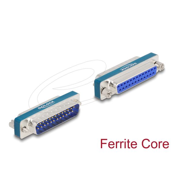 Delock EMI Entstörfilter D-Sub 25 Pin Stecker zu Buchse (66549)