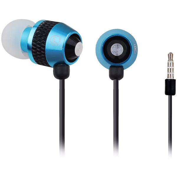 gembird Metallohrhörer mit Mikrofon, Blau (MHS-EP-002)