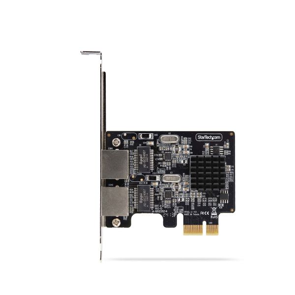 StarTech.com 2-Port Gigabit PCIe Ethernet Adapter Kaart, 1Gbps PCIe Netwerkkaart, 10/100/1000Mbps PCI Express NIC, Dual Realtek RTL8111H, Windows en Linux, TAA (ST1000SPEXD4T)