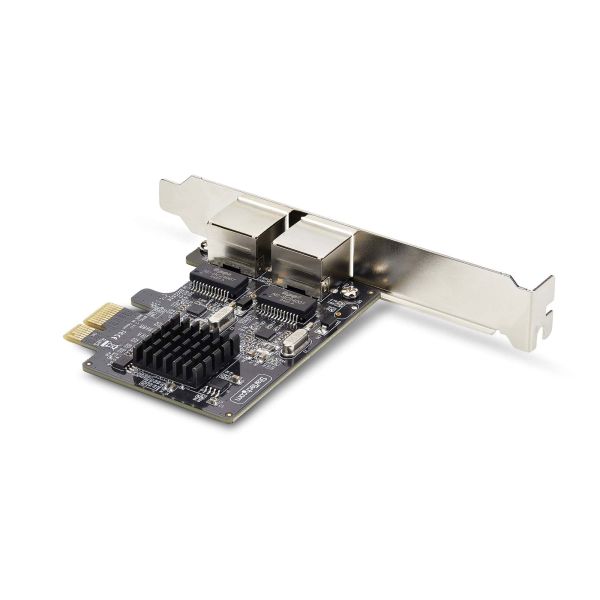 StarTech.com 2-Port Gigabit PCIe Ethernet Adapter Kaart, 1Gbps PCIe Netwerkkaart, 10/100/1000Mbps PCI Express NIC, Dual Realtek RTL8111H, Windows en Linux, TAA (ST1000SPEXD4T)