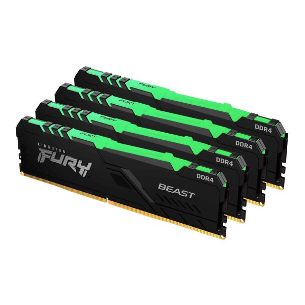 Kingston Technology FURY Beast RGB geheugenmodule 64 GB 4 x 16 GB DDR4 3200 MHz (KF432C16BB1AK4/64)