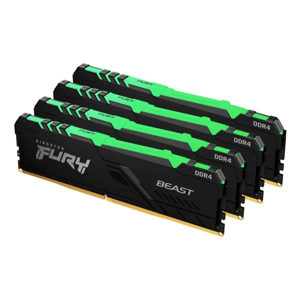 Kingston Technology FURY Beast RGB geheugenmodule 64 GB 4 x 16 GB DDR4 3200 MHz (KF432C16BBAK4/64)