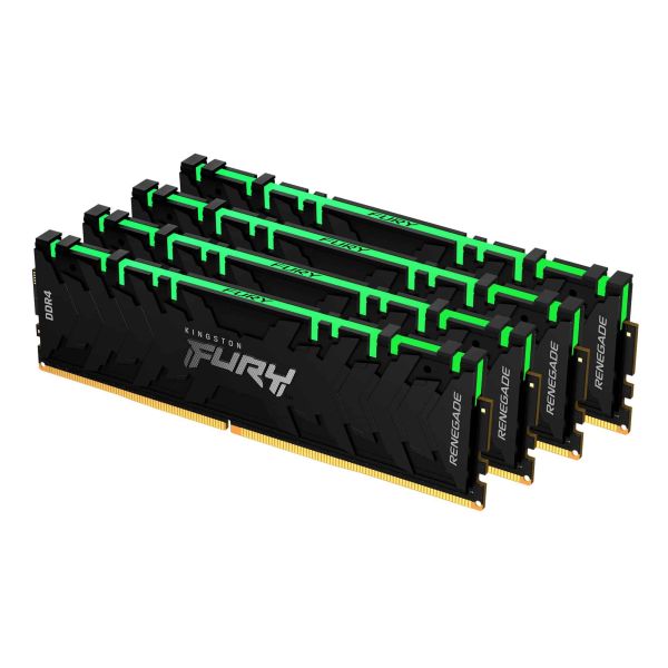 Kingston Technology FURY Renegade RGB geheugenmodule 64 GB 4 x 16 GB DDR4 3200 MHz (KF432C16RB1AK4/64)
