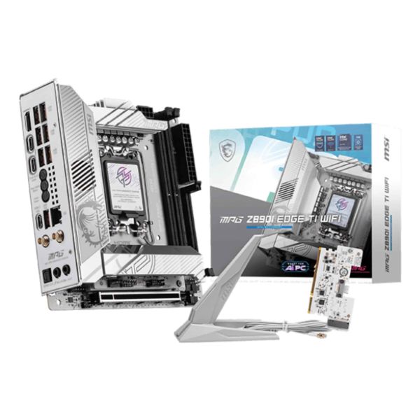MSI MPG Z890I EDGE TI WIFI moederbord Intel Z890 LGA 1851 (Socket V1) mini ITX (7E33-001R) MSI MPG Z890I EDGE TI WIFI moederbord Intel Z890 LGA 1851 (Socket V1) mini ITX (7E33-001R)