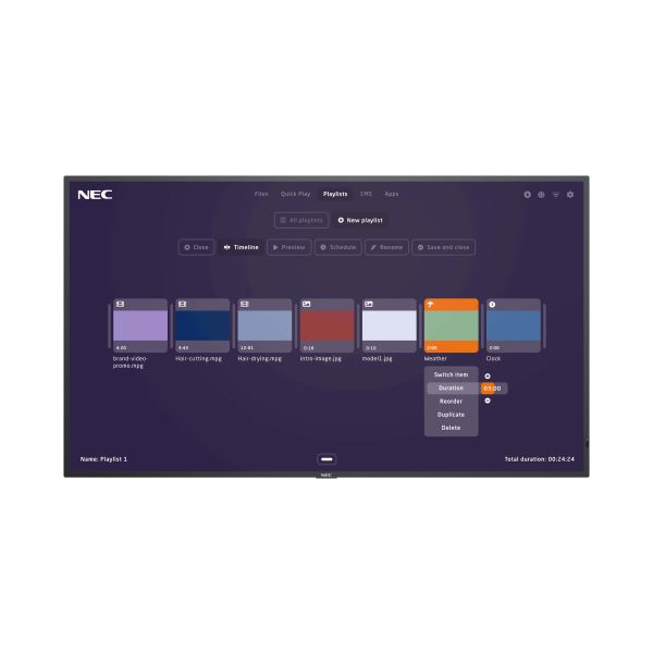NEC MultiSync M431-MPi4 109,2 cm (43") LCD 500 cd/m² 4K Ultra HD Zwart Type processor 24/7 (60005372)