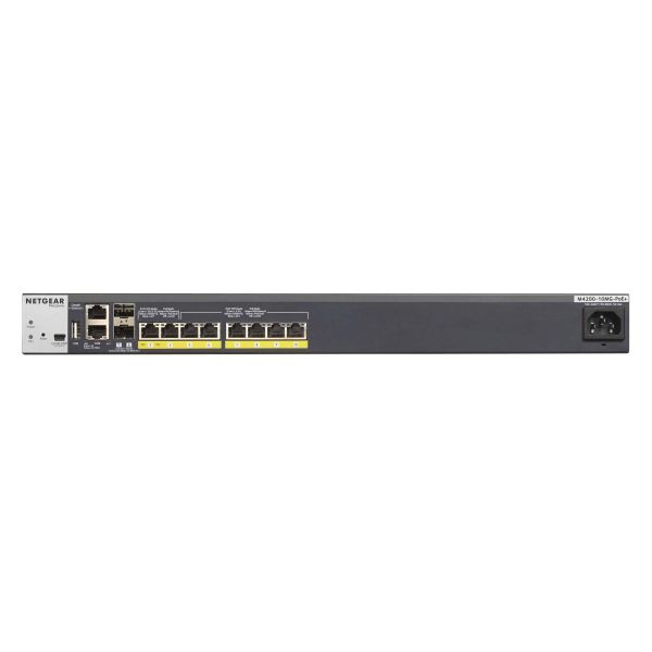 NETGEAR ProSAFE Managed Switch - GSM4210P - Wave 2 - 240W PoE budget & 8-port PoE+ full provisioning + 2 x 10G SFP+ poorten (GSM4210P-100NES)