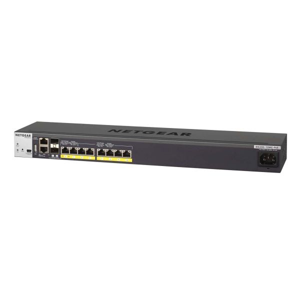 NETGEAR ProSAFE Managed Switch - GSM4210P - Wave 2 - 240W PoE budget & 8-port PoE+ full provisioning + 2 x 10G SFP+ poorten (GSM4210P-100NES)