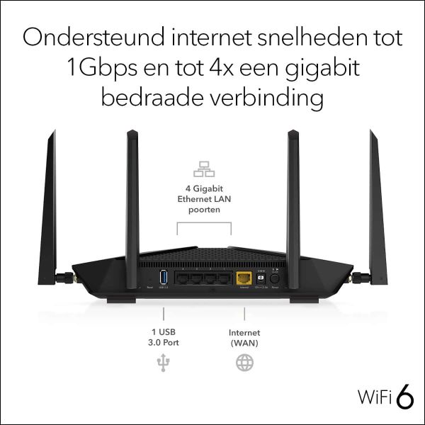 NETGEAR Nighthawk AX5 5-Stream AX4200 WiFi Router (RAX43) (RAX43-100EUS) NETGEAR Nighthawk AX5 5-Stream AX4200 WiFi Router (RAX43) (RAX43-100EUS)