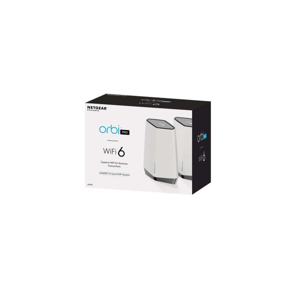 NETGEAR Orbi Pro WiFi 6 Tri-band Mesh System (SXK80) (SXK80-100EUS) NETGEAR Orbi Pro WiFi 6 Tri-band Mesh System (SXK80) (SXK80-100EUS)