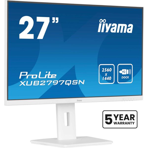iiyama G-MASTER XUB2797QSN-W2 computer monitor 68,6 cm (27") 2560 x 1440 Pixels Quad HD LED Wit (XUB2797QSN-W2)