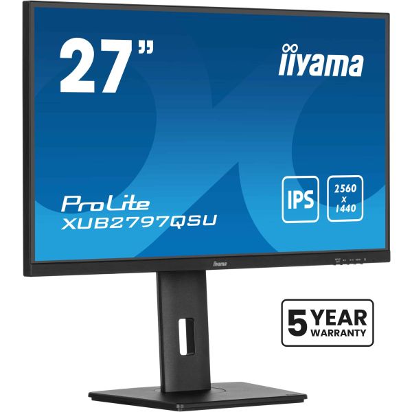 iiyama ProLite XUB2797QSU-B2 computer monitor 68,6 cm (27") 2560 x 1440 Pixels Quad HD LED Zwart (XUB2797QSU-B2) iiyama ProLite XUB2797QSU-B2 computer monitor 68,6 cm (27") 2560 x 1440 Pixels Quad HD LED Zwart (XUB2797QSU-B2)