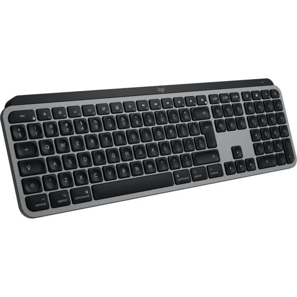 Logitech MX Keys S for Mac toetsenbord Kantoor RF-draadloos + Bluetooth QWERTY US International Aluminium, Zwart (920-011637)