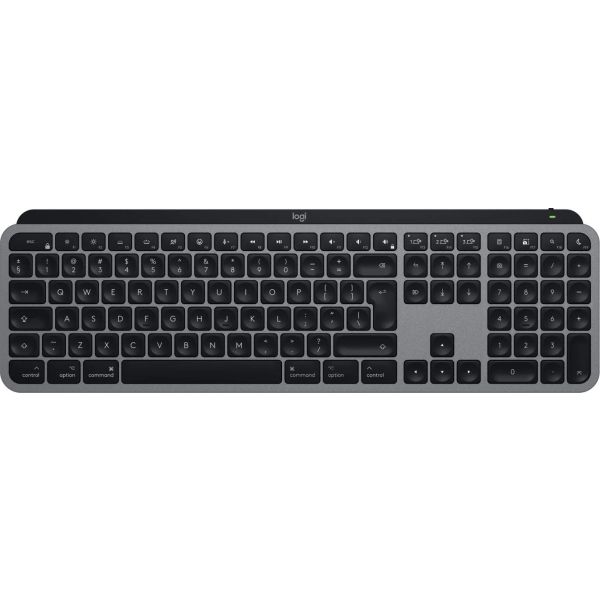 Logitech MX Keys S for Mac toetsenbord Kantoor RF-draadloos + Bluetooth QWERTY US International Aluminium, Zwart (920-011637)