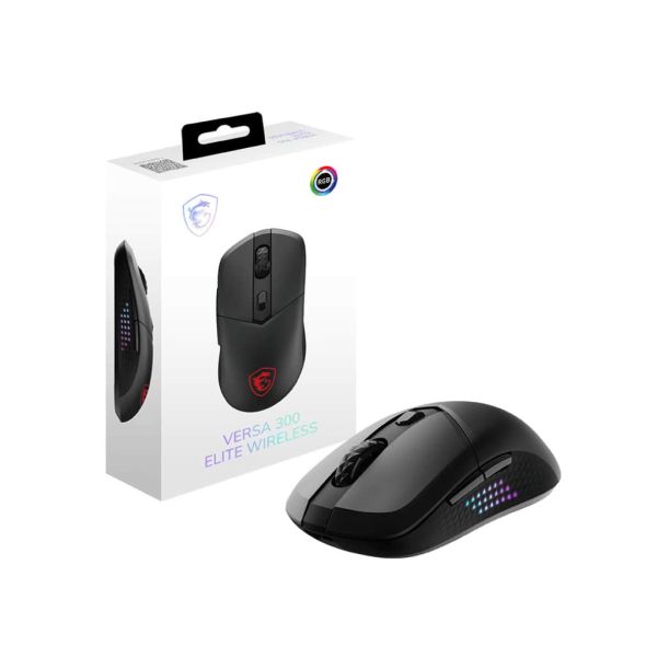 MSI VERSA 300 ELITE WIRELESS muis Gamen Rechtshandig RF Wireless + Bluetooth + USB Type-C Optisch 26000 DPI (S12-4301290-CLA)